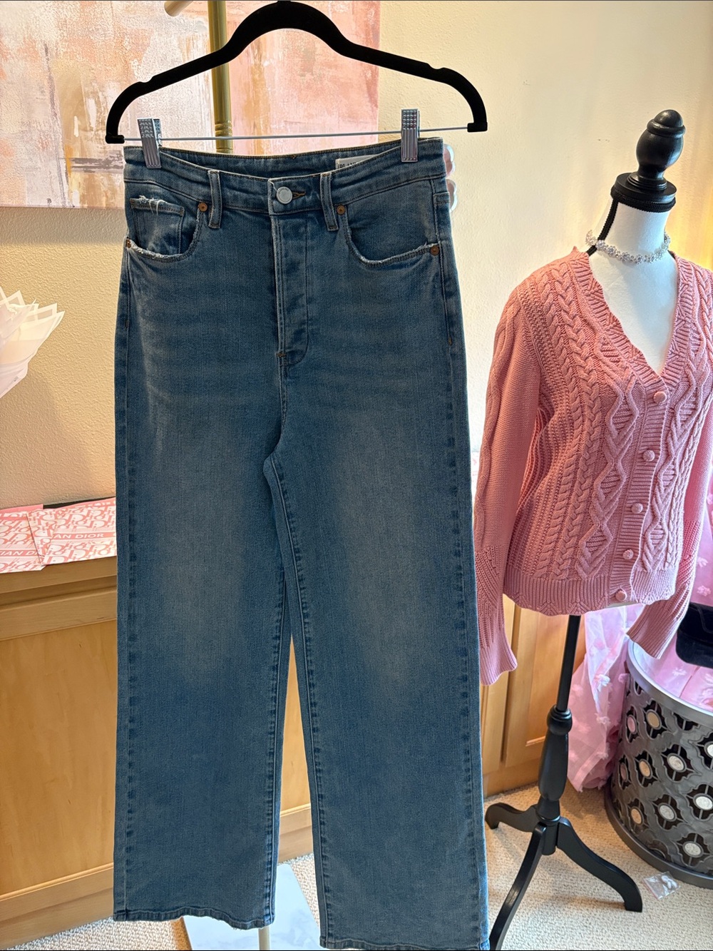 Blank NYC Straight Leg Jeans in Medium Blue